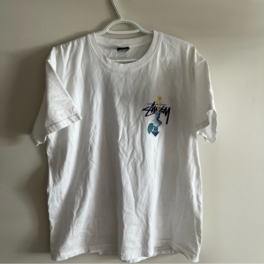 Stussy White Graphic T-Shirt for Men